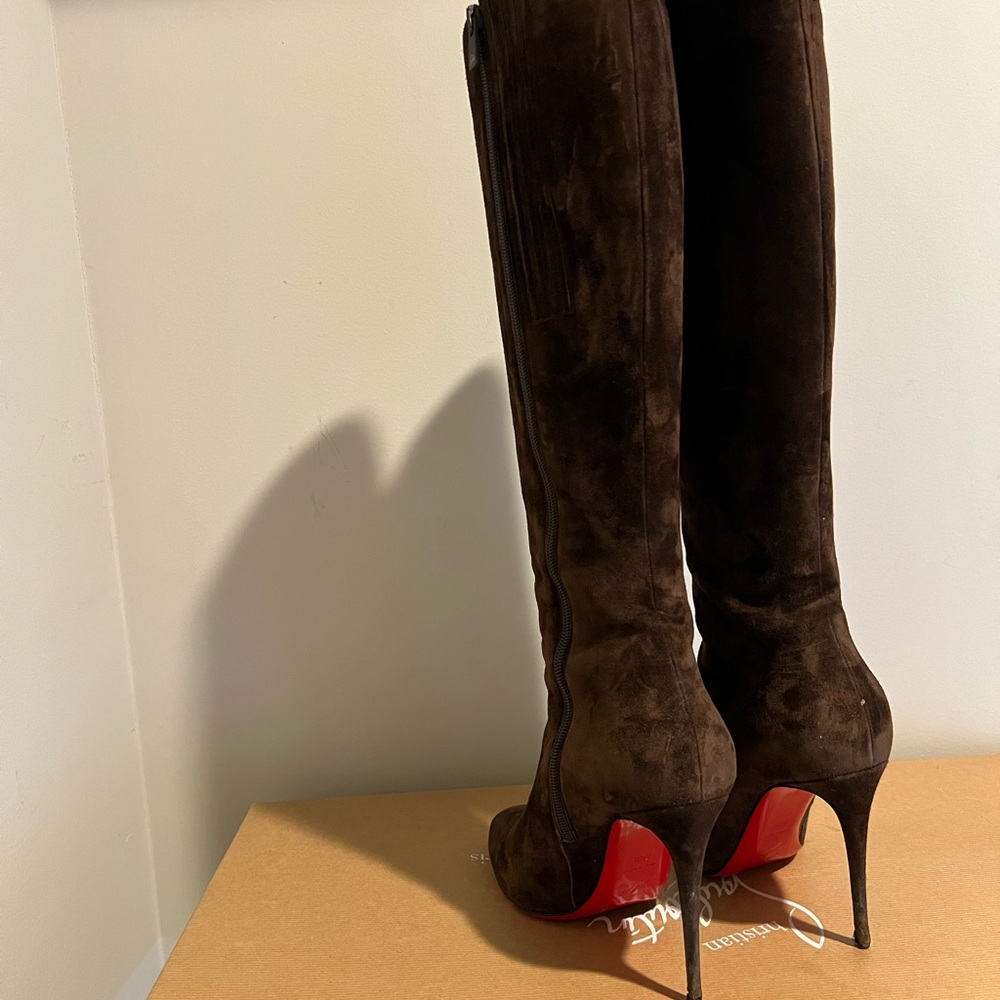 Christian Louboutin- Suede Knee-High Boots